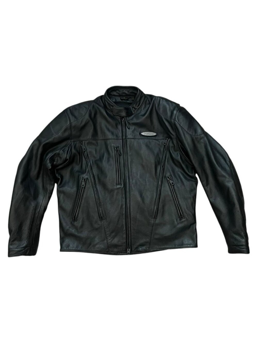 Vintage Harley Davidson FXRG Series 1 Black Armored Leather Motorcycle Jacket L